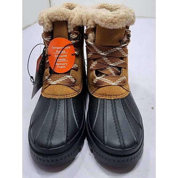 Ozark Trail Women's Fleece Duck Low Winter Boots Brown Size 6 Memory Foam New - Picture 5 of 8